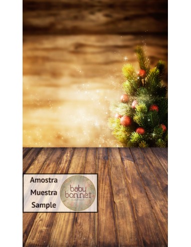 Christmas tree on papyrus background (backdrop - wall and floor)