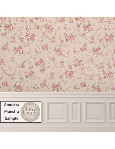 Wainscoting and floral wallpaper (backdrop)
