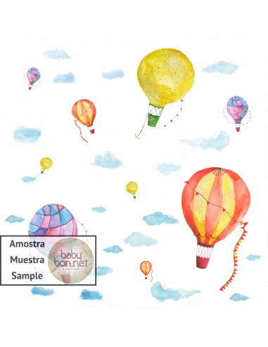 Desenho de balões de ar quente coloridos (fundo fotográfico)