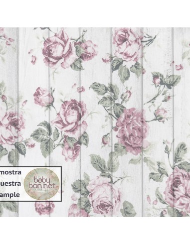 Wood with a vintage rose print 2031 (backdrop)