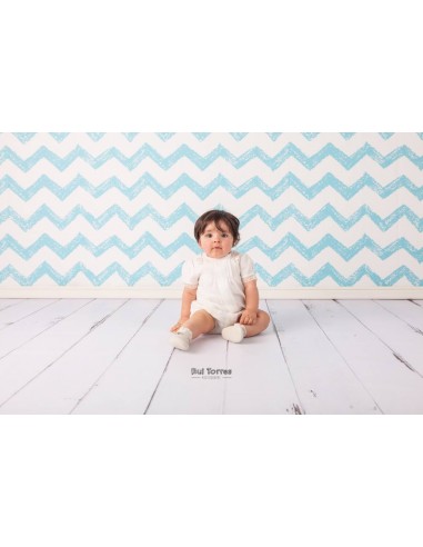 Turquoise chevron pattern (backdrop - wall and floor)