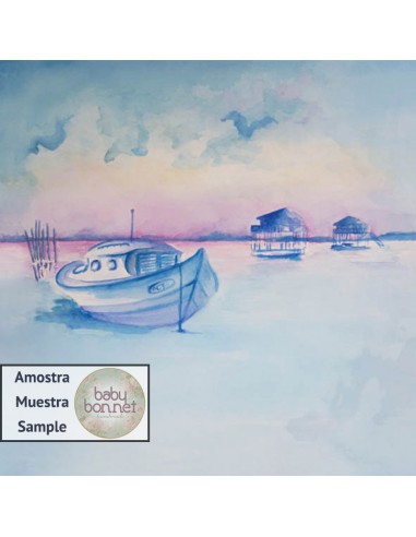 Anchored little boat (backdrop)