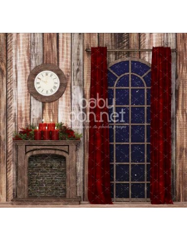 Fireplace with clock (backdrop)