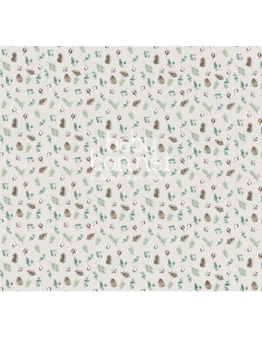 Blanket with eucalyptus pattern (wrinkle-free fabric backdrop)