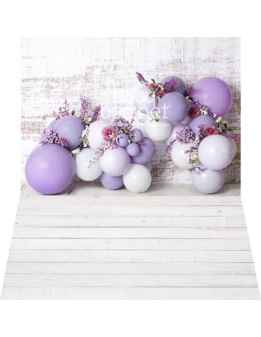 Balões lilás (fundo fotográfico - parede e chão)