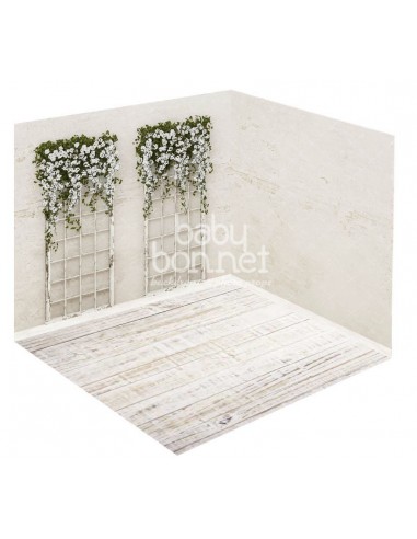 White pending flowers (3D backdrop)