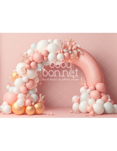 Coral and white arch (backdrop)