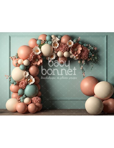 Easter-toned balloon arch (backdrop)