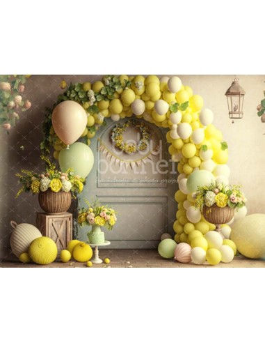 Puerta con arco de limón (fondo fotográfico)