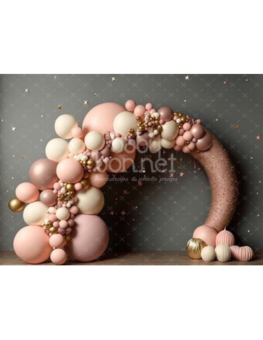 Pastel pink arch with stars (backdrop)