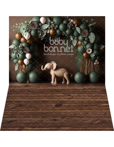 Elephants in the forest (backdrop - wall and floor)