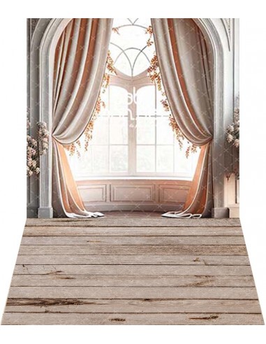 Classic window in nude color (backdrop - wall and floor)
