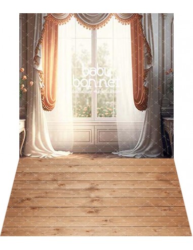 Classic window with peach details (backdrop - wall and floor)