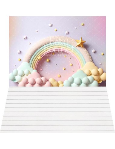 Arco-íris pastel (fundo fotográfico - parede e chão)
