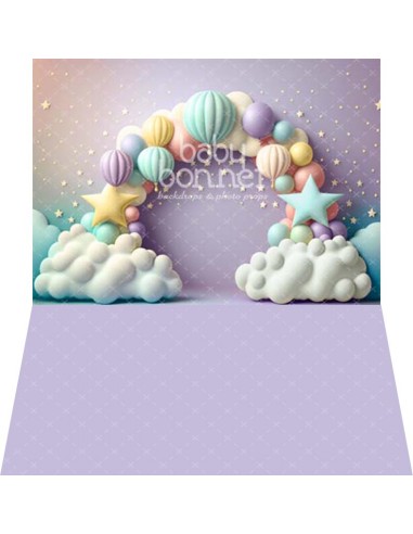 Pastel balloons and stars (backdrop - wall and floor)