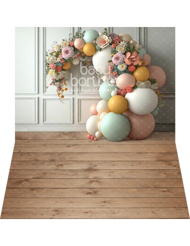 Balões primavera (fundo fotográfico - parede e chão)