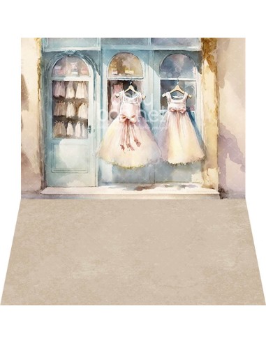 Pequeña tienda de vestidos (fondo fotográfico - pared y suelo)