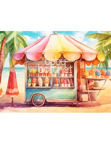 Ice cream at the beach (backdrop)