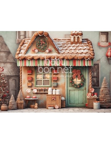 Vintage gingerbread house (backdrop)