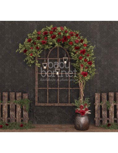 Arch with Christmas flowers (backdrop)