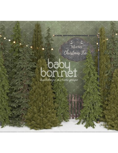 Christmas pine trees sale (backdrop)