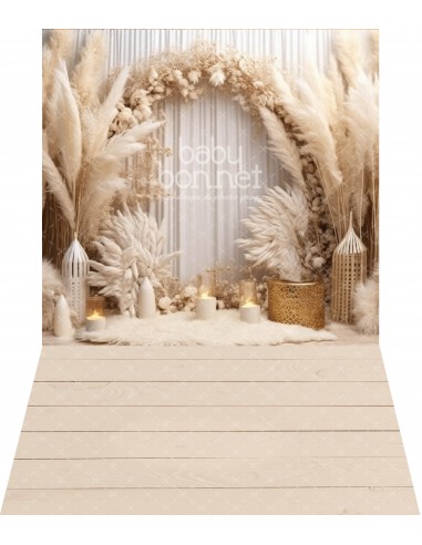 Arch with boho decor (backdrop - wall and floor)