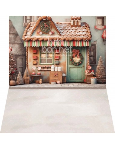 Vintage gingerbread house (backdrop - wall and floor)