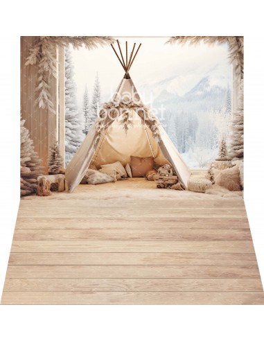 Room with tipi (backdrop - wall and floor)