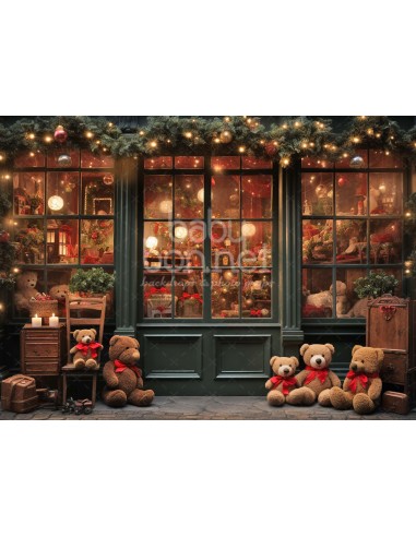 Antique shop with teddy bears (backdrop)