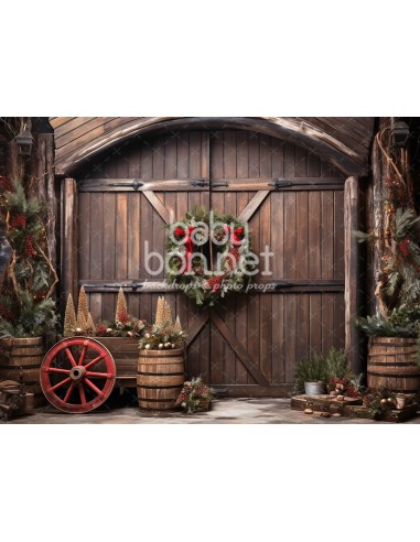 Barn with wreath (backdrop)
