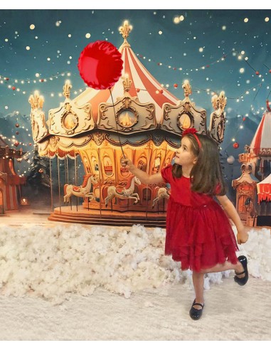Carousel at Christmas fair (backdrop)
