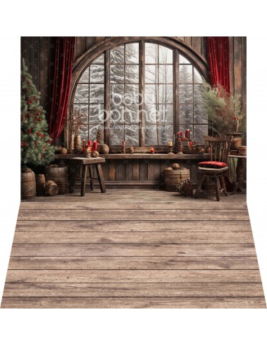 Rustic chalet room (backdrop - wall and floor)