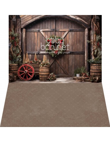 Barn with wreath (backdrop - wall and floor)