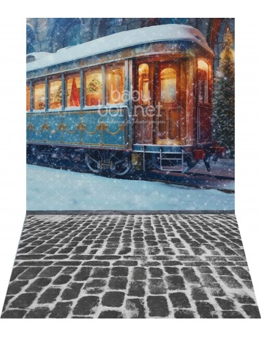 Carriage in the snow (backdrop - wall and floor)