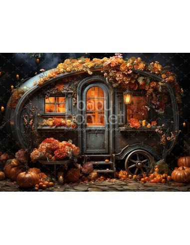 Outono numa roulote (fundo fotográfico)