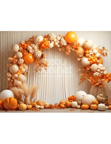 Arch with pumpkins and balloons (backdrop)