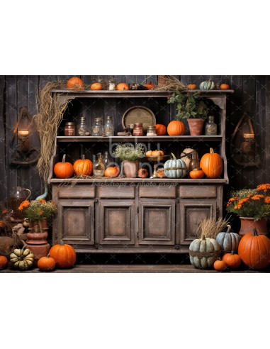 Kitchen with pumpkins (backdrop)