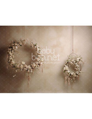 White vintage wreaths (backdrop)