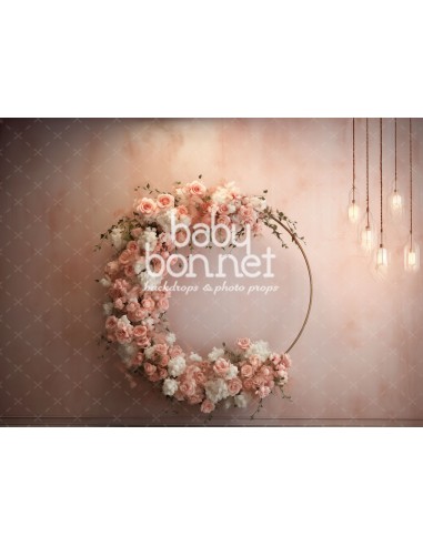 Vintage wreath with lamps (backdrop)