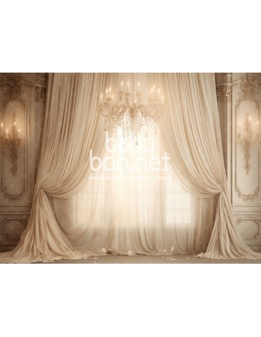 Curtains and chandelier (backdrop)