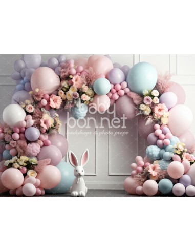 Balloons and bunny (backdrop)