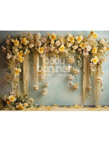 Yellow flower curtain (backdrop)