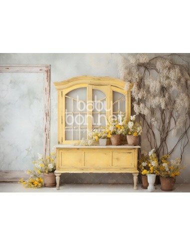 Mueble vintage amarillo (fondo fotográfico)