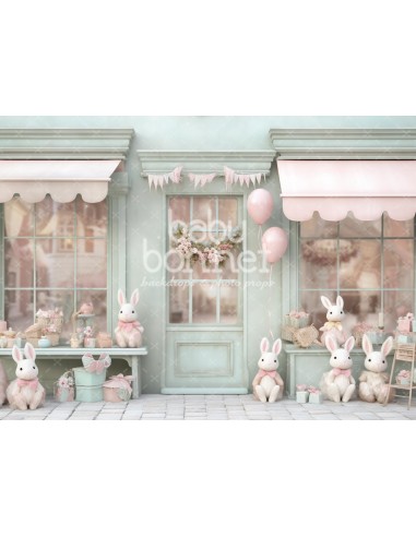 Tienda de conejitos de Pascua (fondo fotográfico)