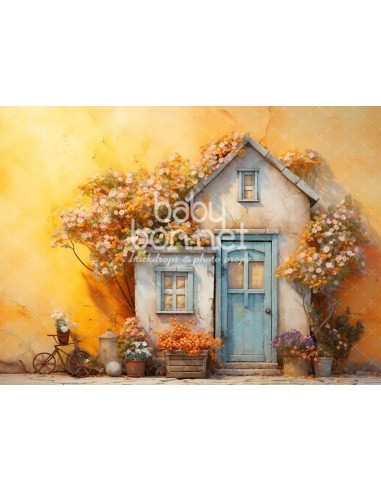 Flowered house facade (backdrop)