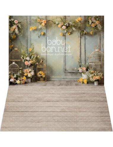 Vintage branches and cages (backdrop - wall and floor)