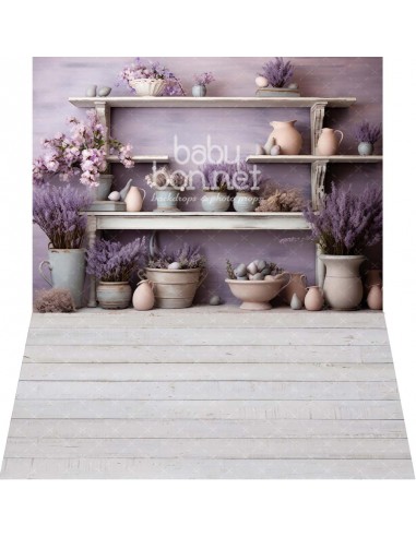 Lavender shelves (backdrop - wall and floor)