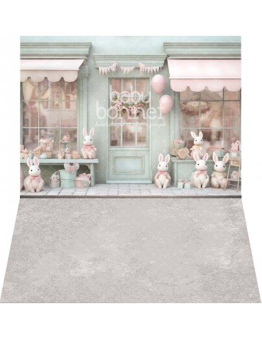 Boutique de petits lapins de Pâques (fond de studio - mur et sol)