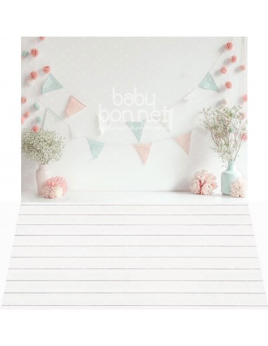 Pastel bunting (backdrop - wall and floor)