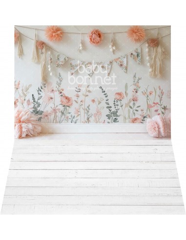 Coral bunting (backdrop - wall and floor)